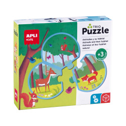Puzzle Trio Animal y su Hábitat